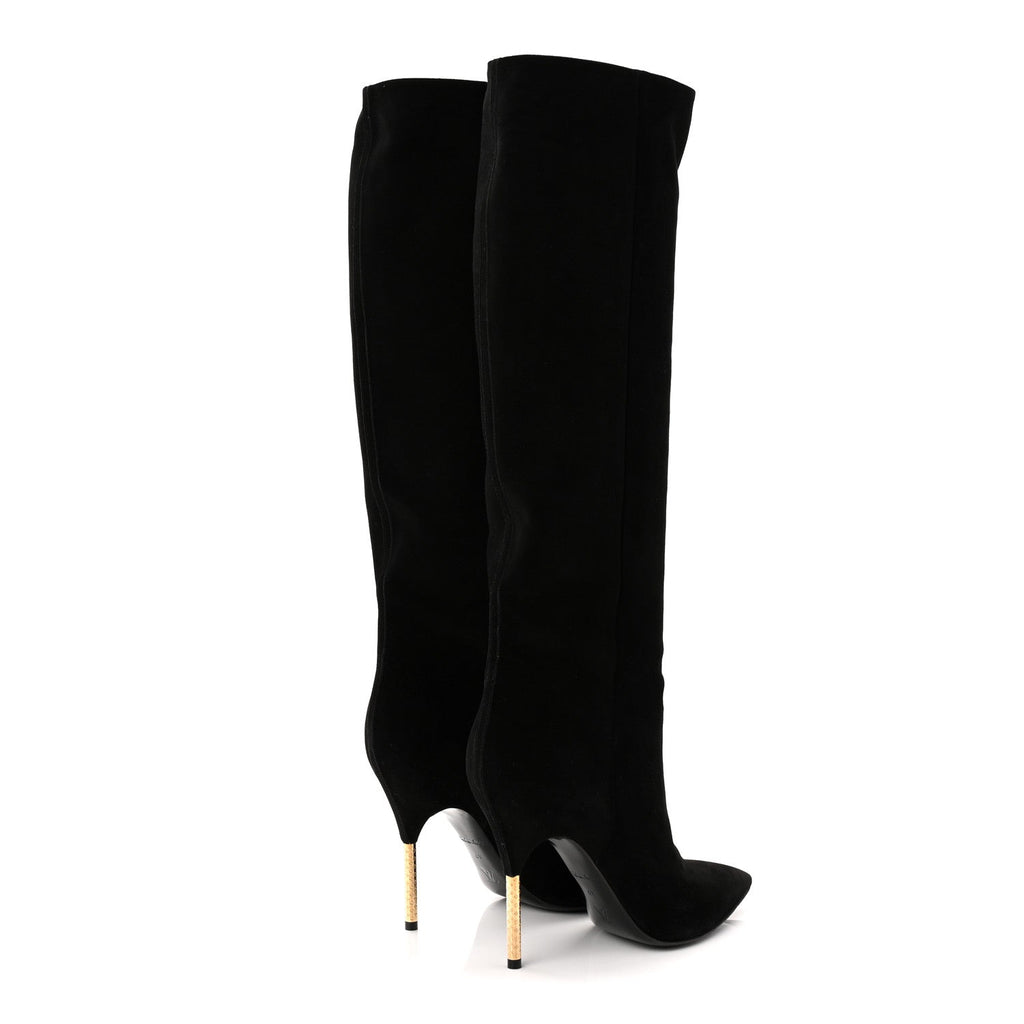 Suede High Boots 41 Black £¨ Direct shipment via from wholesalehk.shop