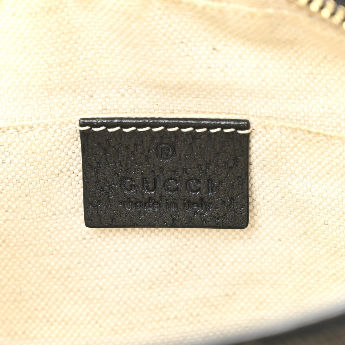 Jacquard Black Denim GG Monogram Textured Dollar Calfskin Mini Ophidia Shoulder Bag Black Ivory wholesalehk.shop