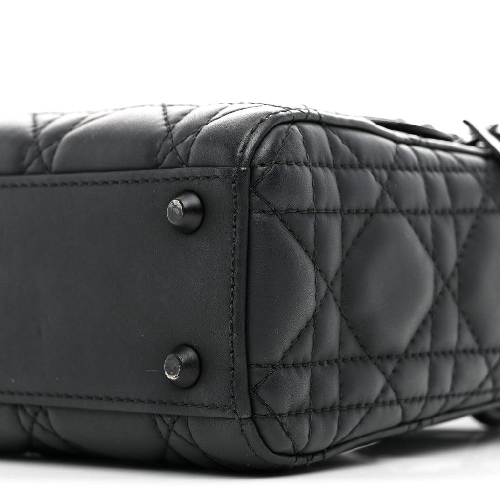 Ultra Matte Calfskin Cannage Mini Lady Dior Black wholesalehk.shop