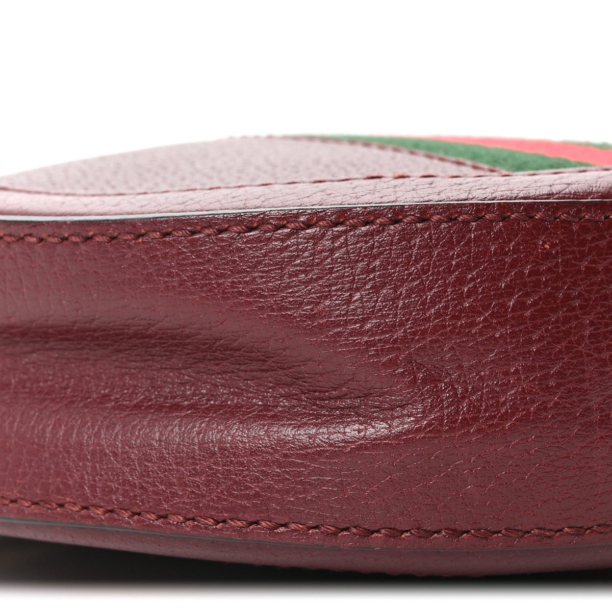 Soft Textured Calfskin Web Mini Ophidia Round Shoulder Bag Vintage Bordeaux wholesalehk.shop