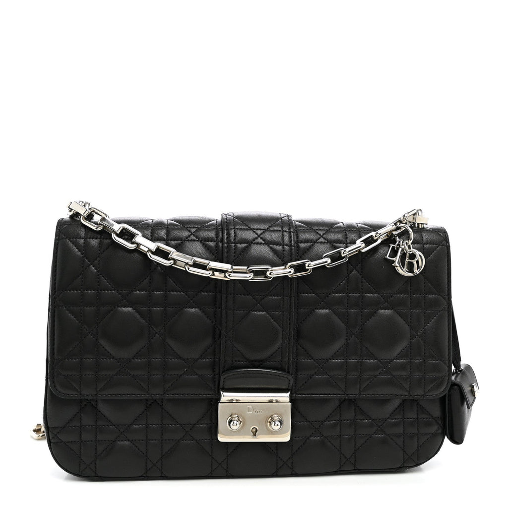 Lambskin Cannage Medium Miss Dior Flap Black wholesalehk.shop