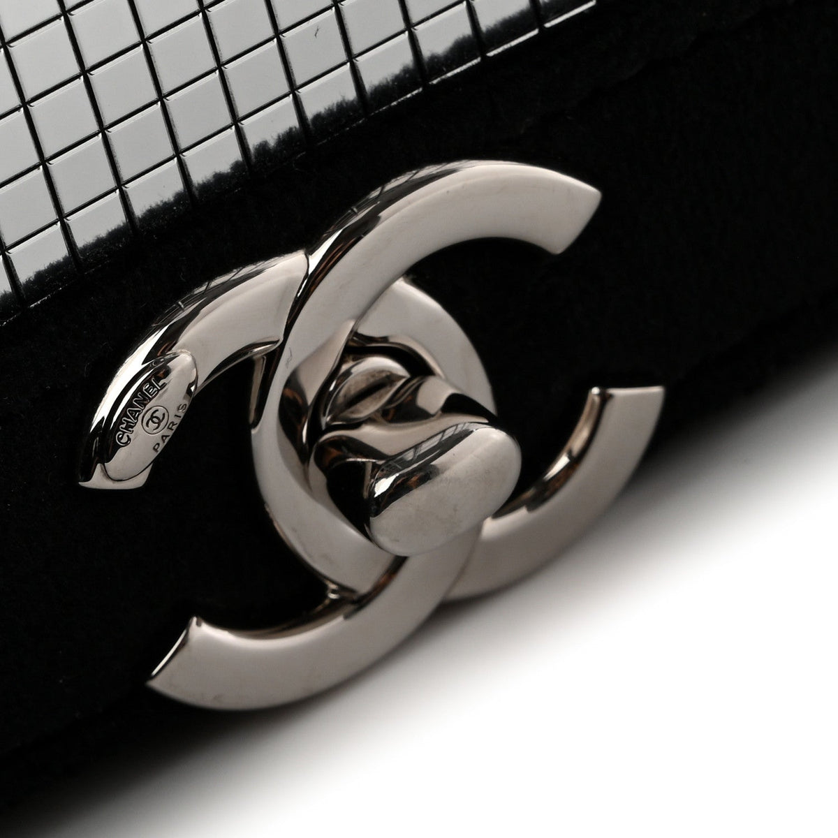 Velvet Mirror Embellished Boy Wallet On Chain WOC Argent wholesalehk.shop