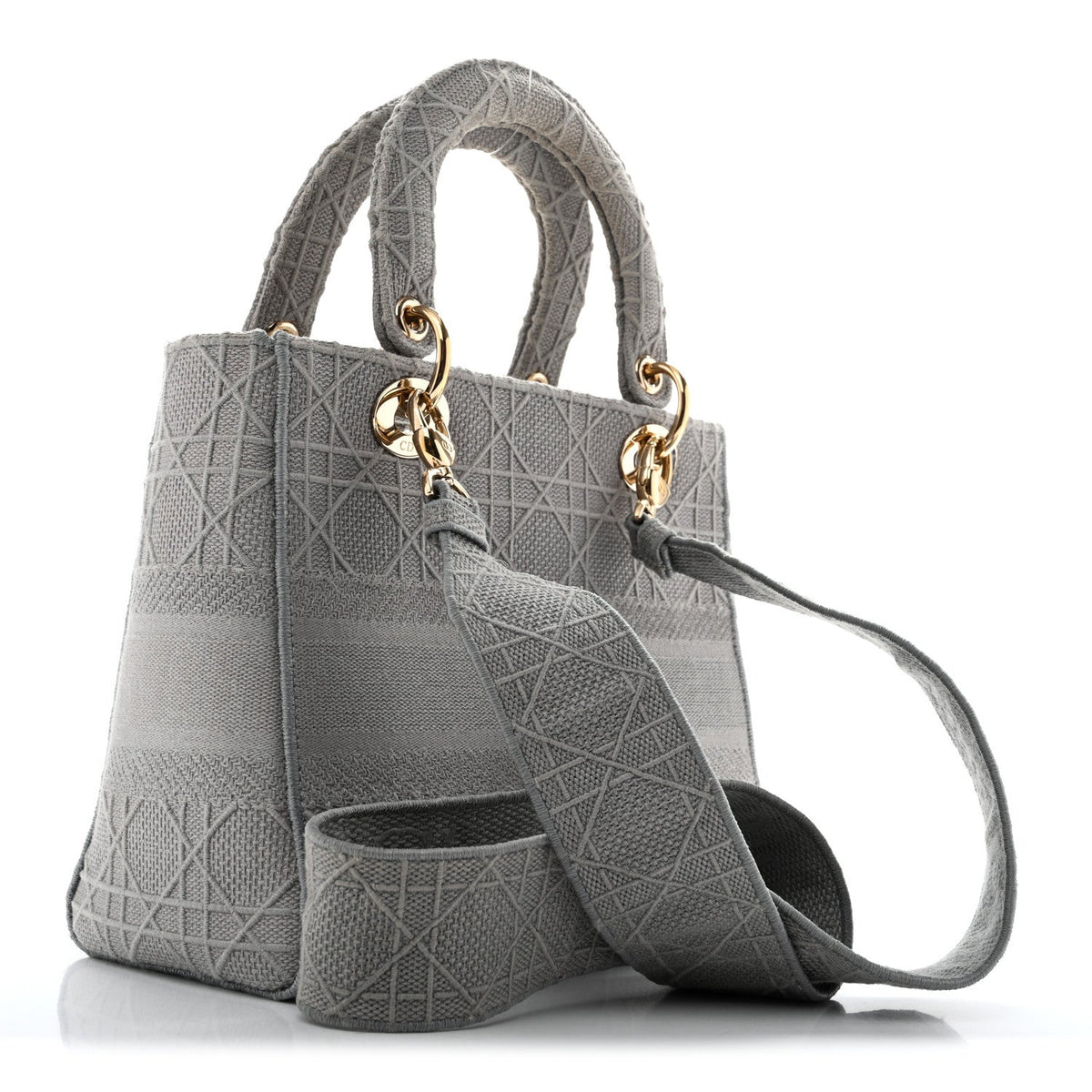 Canvas Embroidered Cannage Medium Lady D-Lite Gray wholesalehk.shop