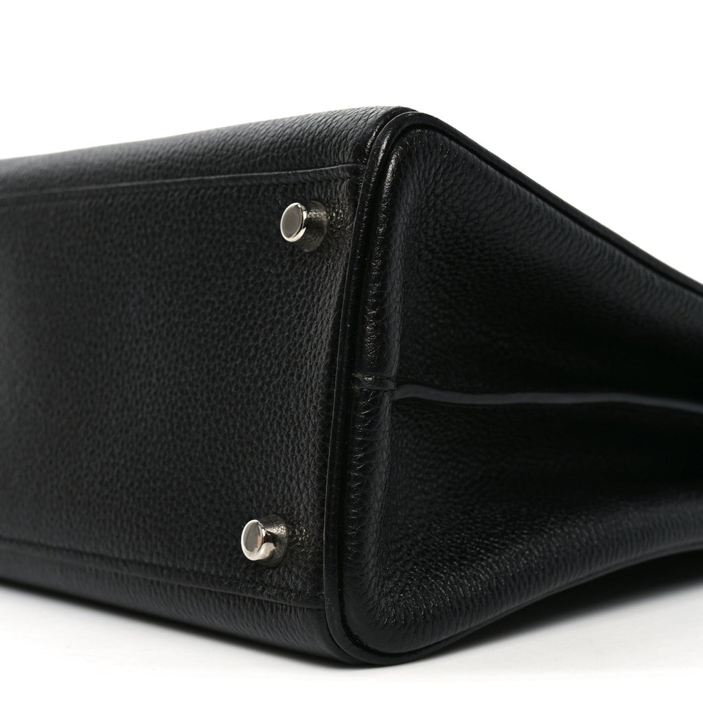 Grainy Calfskin Medium Zumi Top Handle Bag Black wholesalehk.shop
