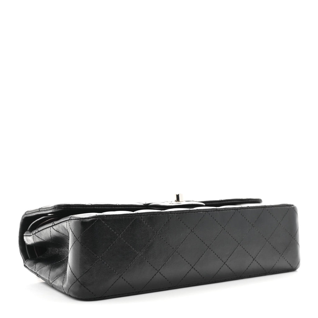 Lambskin Quilted Medium Double Flap Black wholesalehk.shop