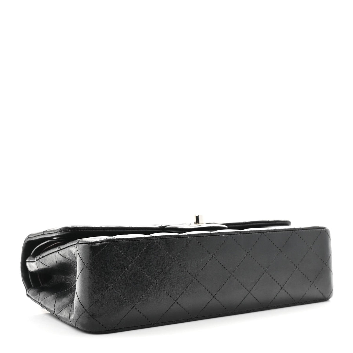Lambskin Quilted Medium Double Flap Black wholesalehk.shop