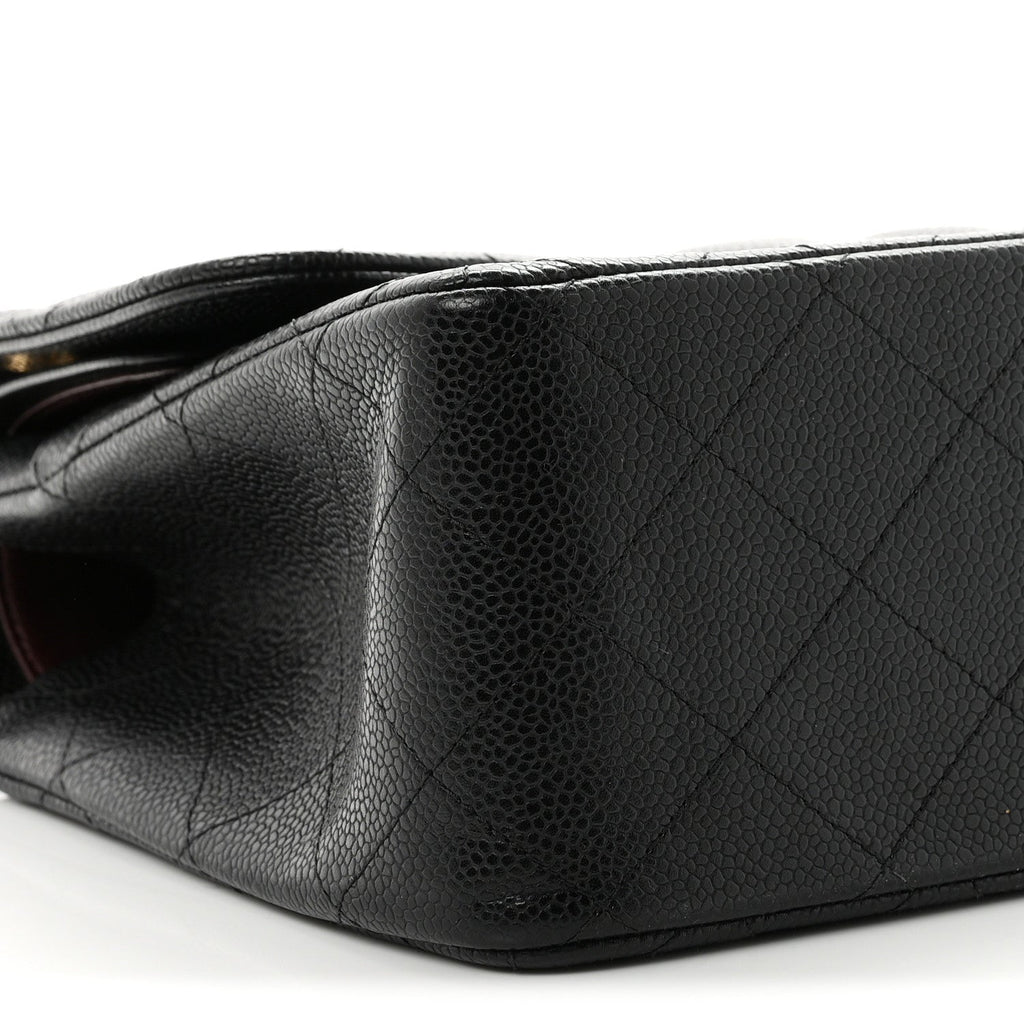 Caviar Quilted Jumbo Double Flap Black wholesalehk.shop