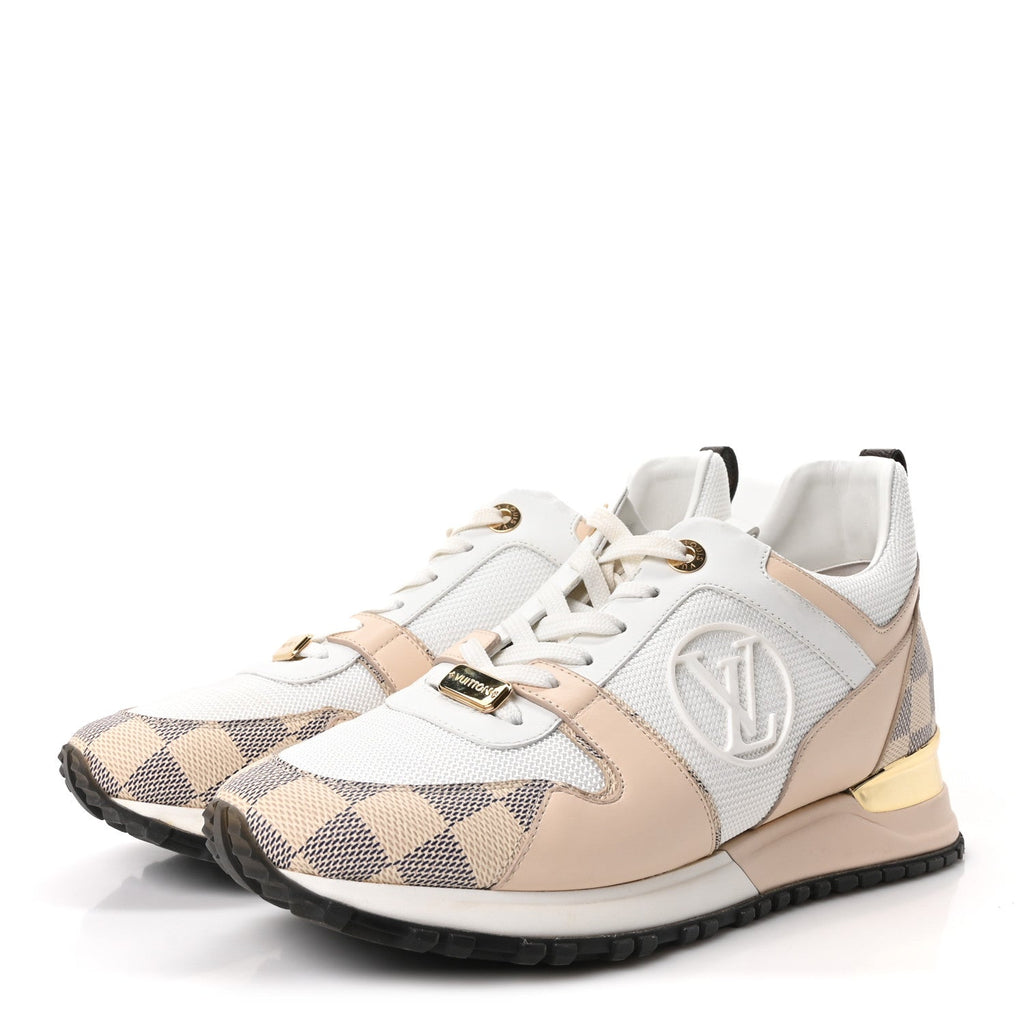 Calfskin Damier Azur Run Away Sneakers 39 White £¨ Direct shipment via from wholesalehk.shop