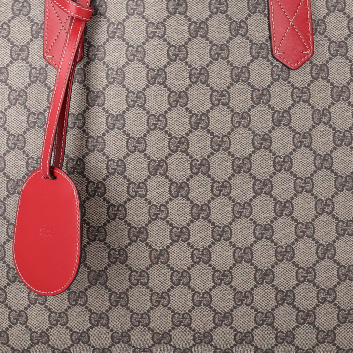 GG Supreme Monogram Medium Reversible Tote Beige Red wholesalehk.shop