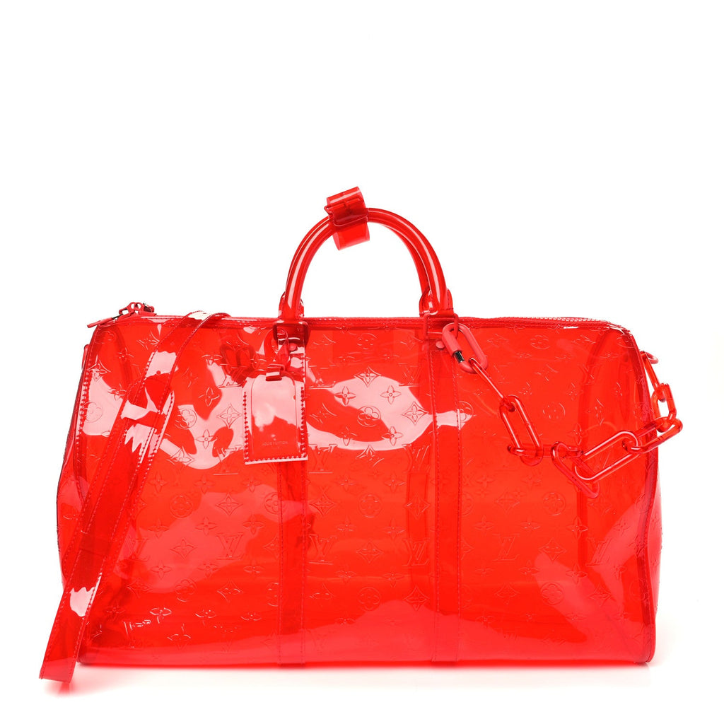 PVC Monogram Keepall Bandouliere 50 Grenadine Red wholesalehk.shop