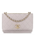 Lambskin Quilted Trendy CC Wallet On Chain WOC Lilac wholesalehk.shop