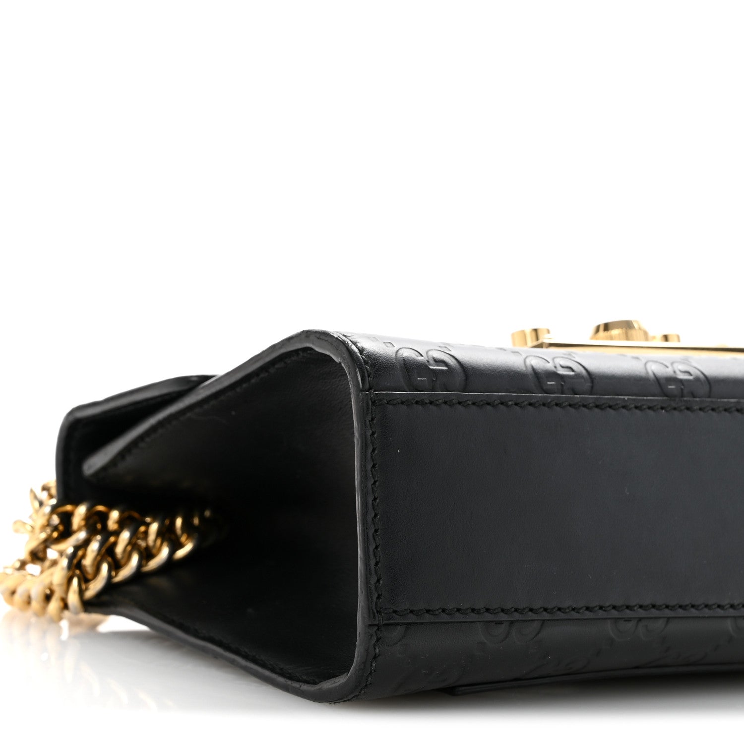 Guccissima Small Padlock Shoulder Bag Black £¨ Direct shipment via from wholesalehk.shop