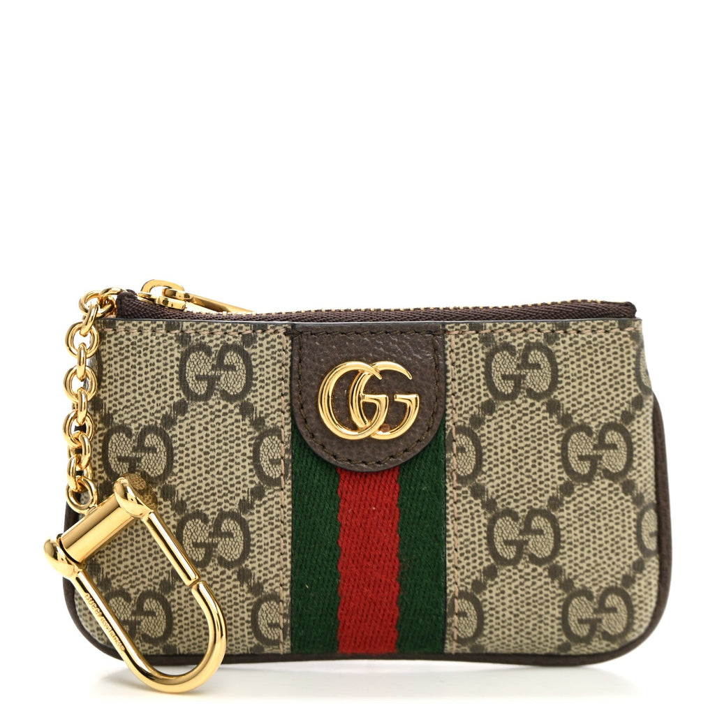 GG Supreme Monogram Web Ophidia Key Case Beige New Beige New Acero wholesalehk.shop