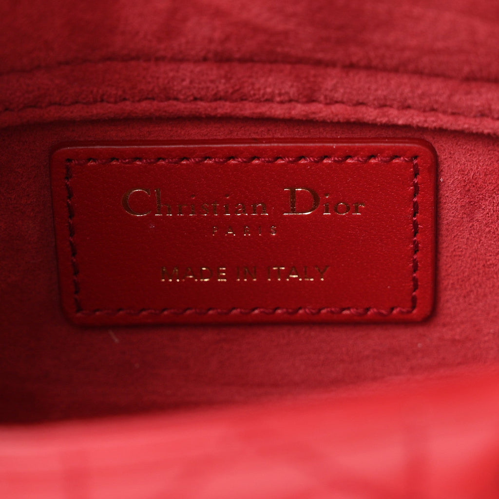 Lambskin Cannage Dioramour Micro Lady D-Joy Red wholesalehk.shop