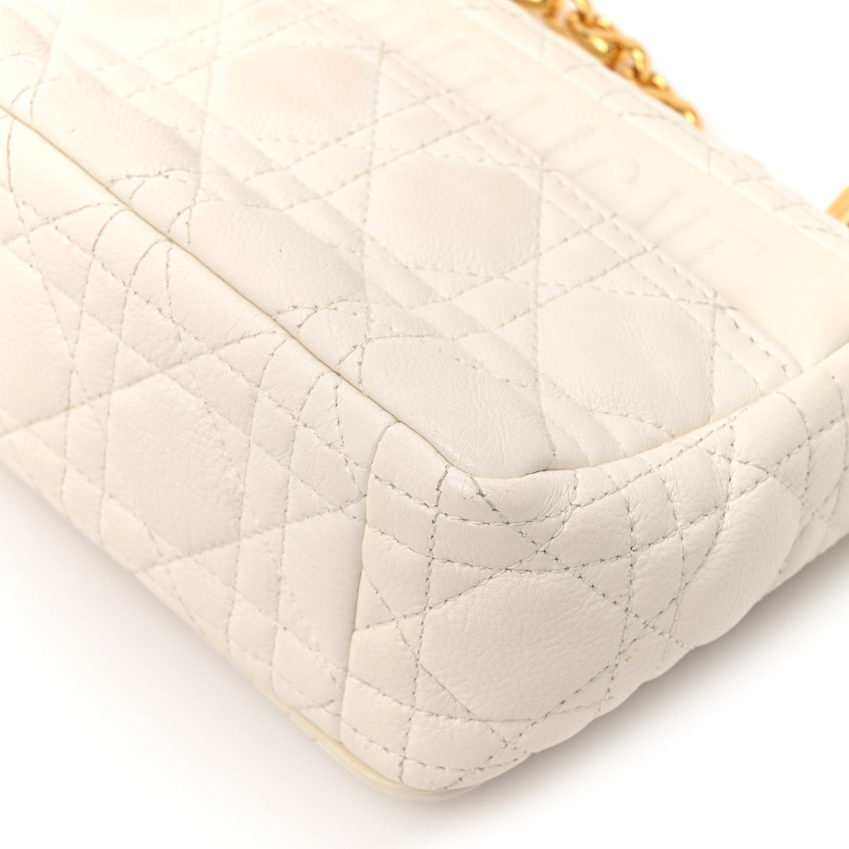 Grained Calfskin Cannage Small Caro Bag White wholesalehk.shop