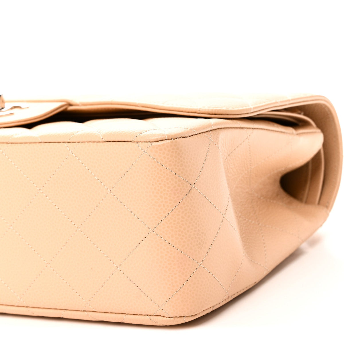 Caviar Quilted Jumbo Double Flap Beige wholesalehk.shop