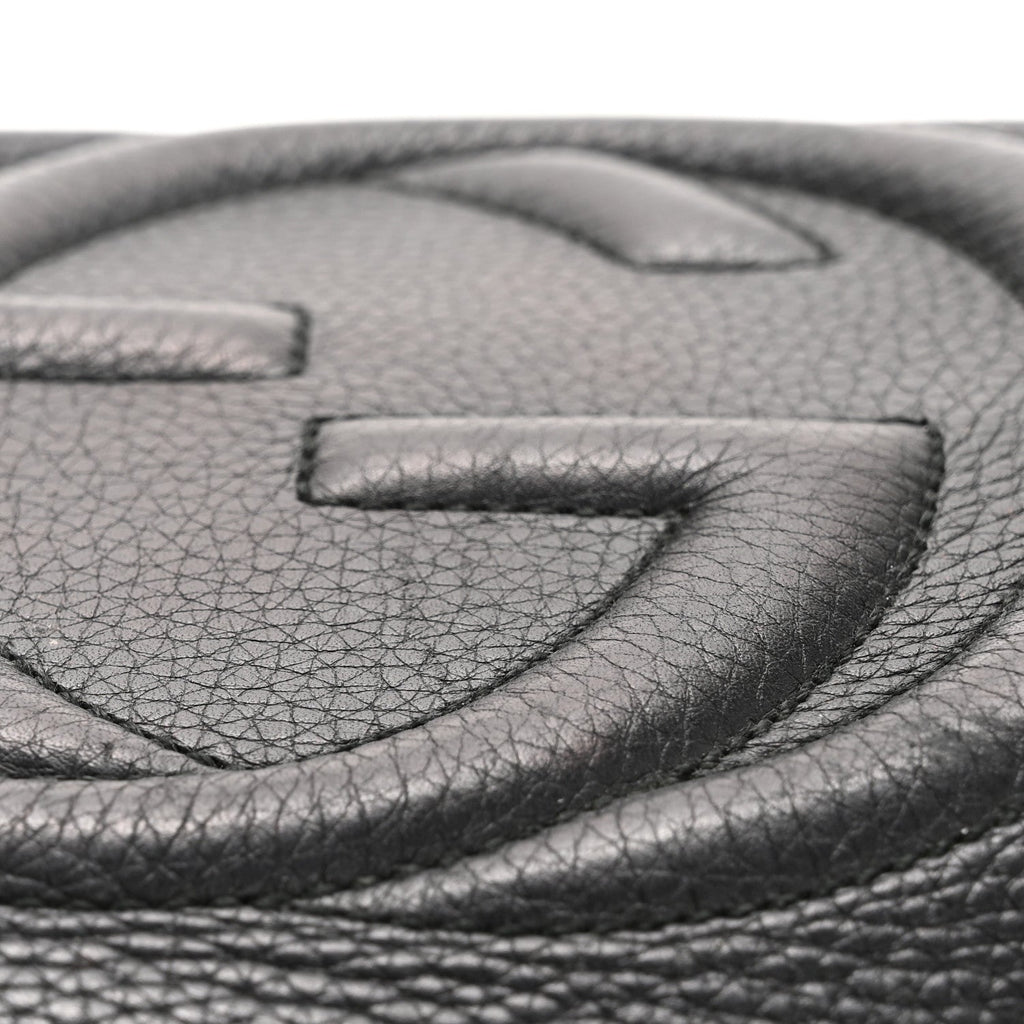 Pebbled Calfskin Medium Soho Chain Shoulder Bag Black wholesalehk.shop
