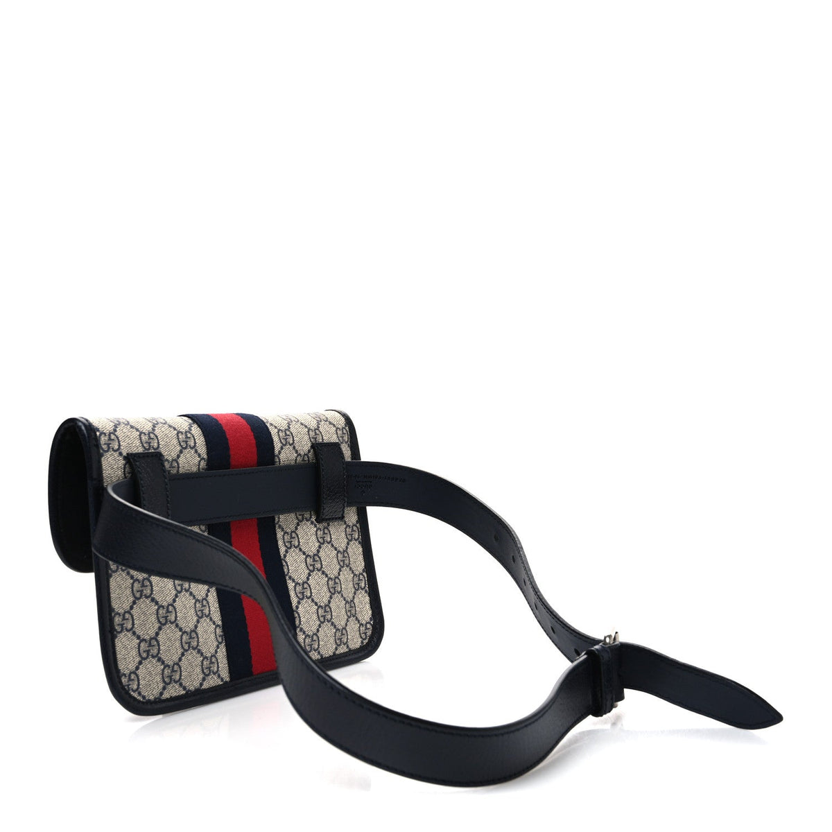 GG Supreme Monogram Web Small Ophidia Belt Bag 90 36 Beige Navy wholesalehk.shop