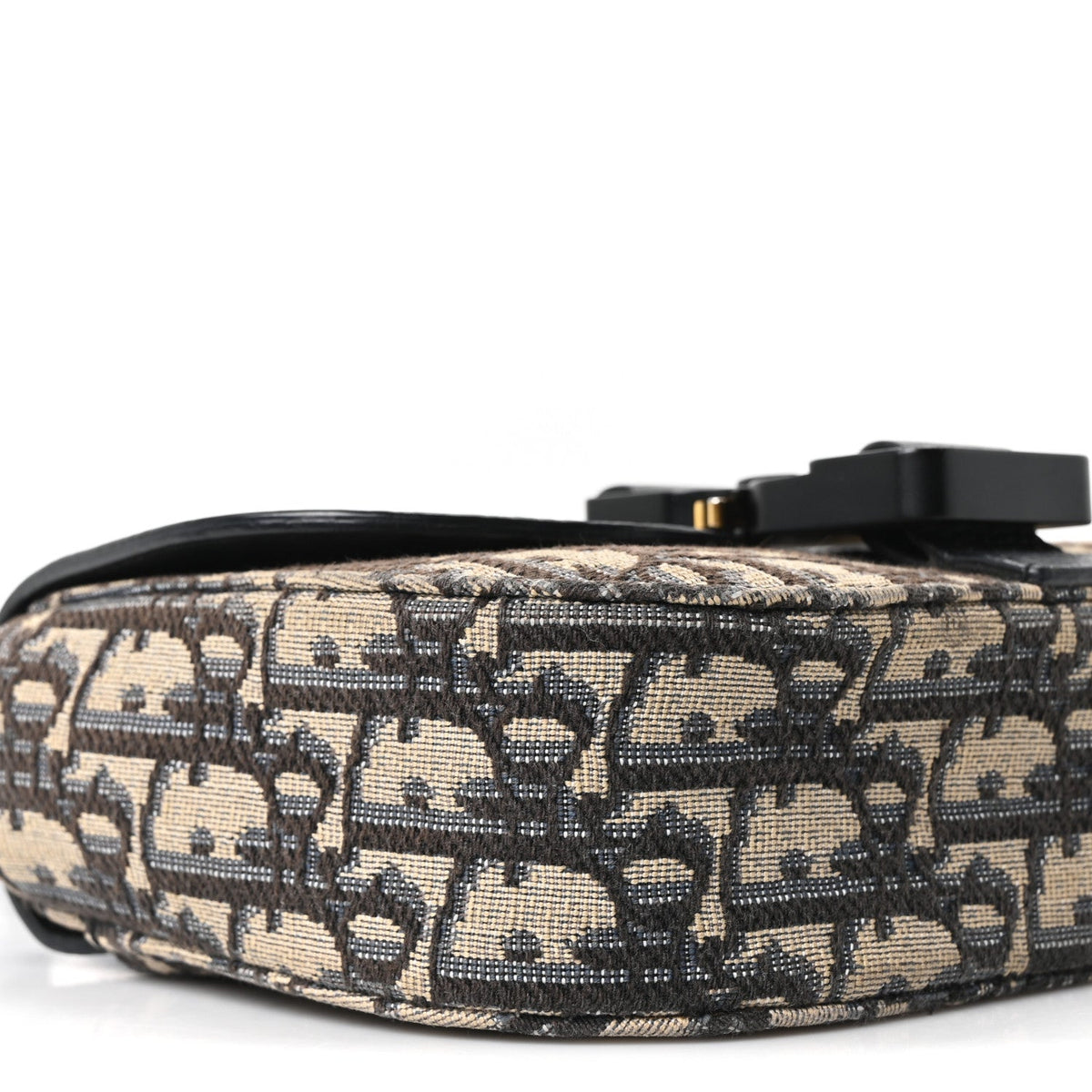 Grained Calfskin Oblique Mini Saddle Messenger Bag With Flap Beige Black wholesalehk.shop