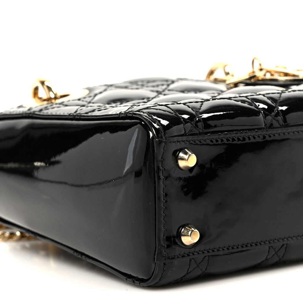 Patent Cannage Mini Lady Dior Black wholesalehk.shop