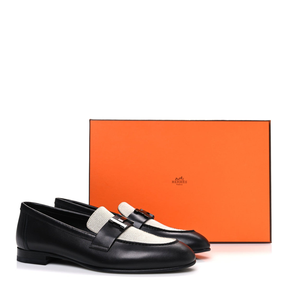 Toile De Coton Calfskin Womens Paris Loafers 37 Black Prunoir wholesalehk.shop
