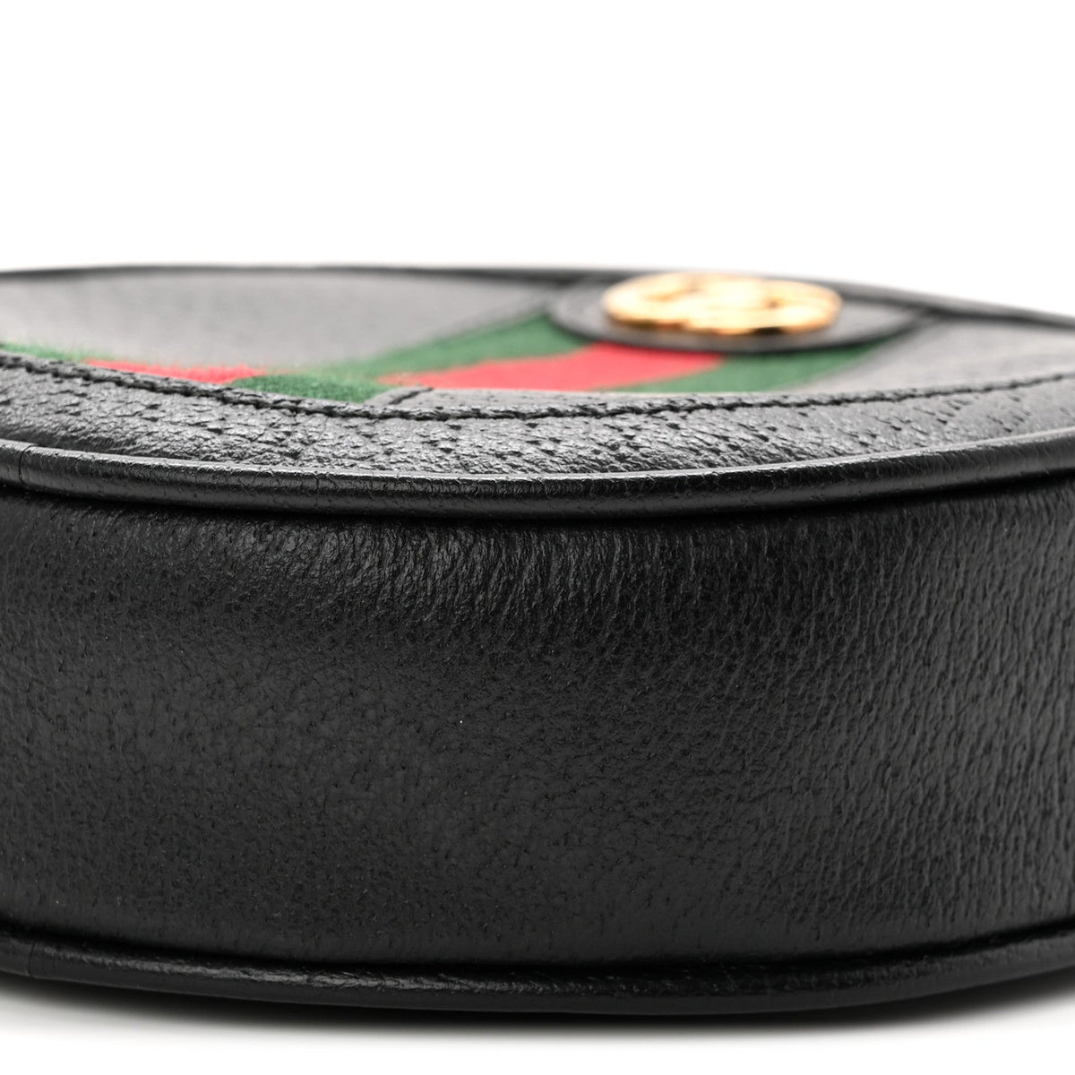 Textured Calfskin Web Ophidia Round Wrist Wallet Black wholesalehk.shop