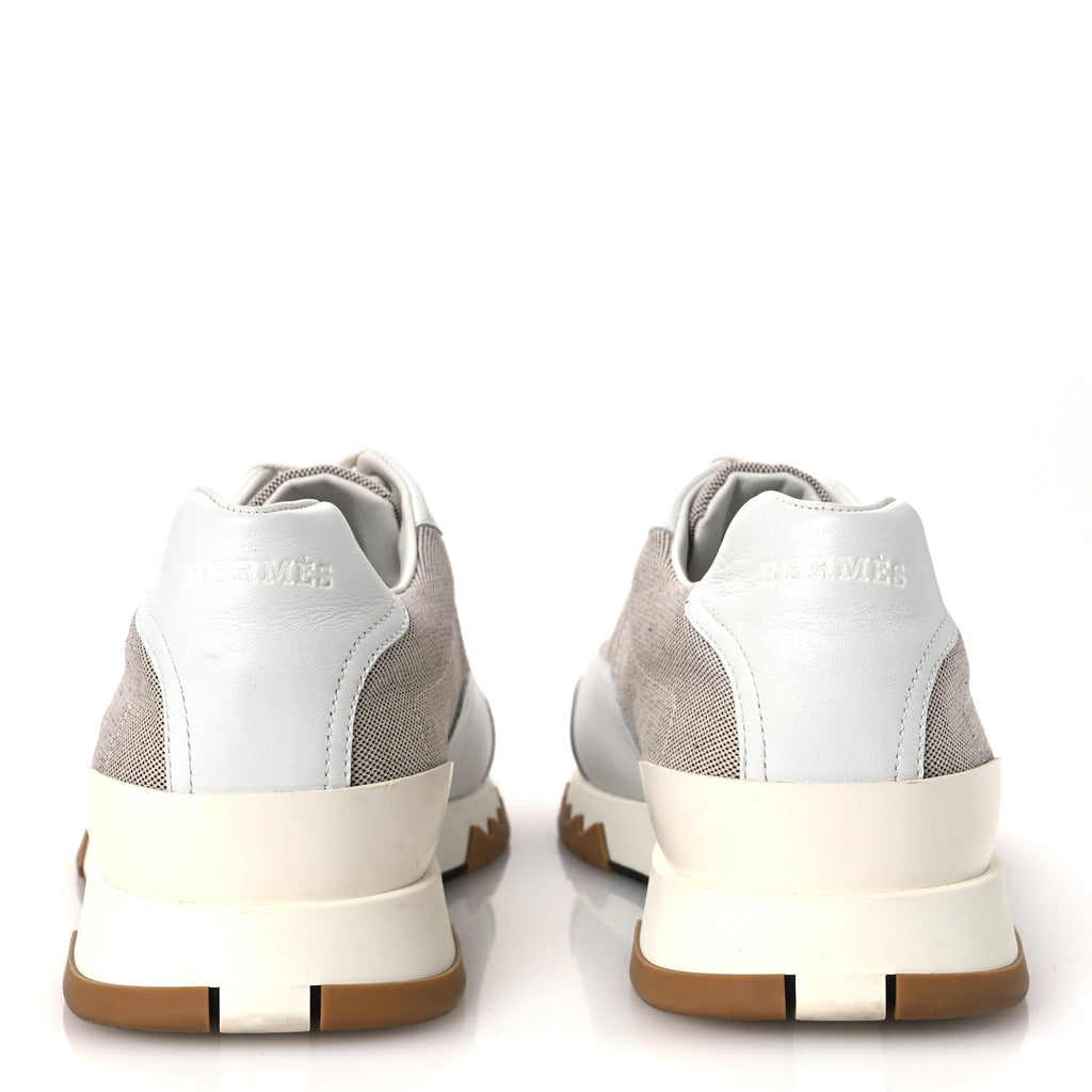 Canvas Calfskin Mens Trail Sneakers 41.5 Prunoir White wholesalehk.shop