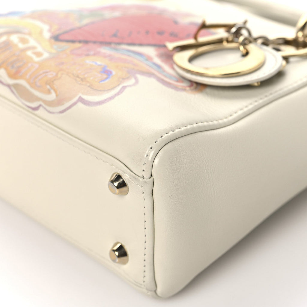 Calfskin Niki De Saint Phalle Dioramour Mini Supple Lady Dior White Multicolor wholesalehk.shop