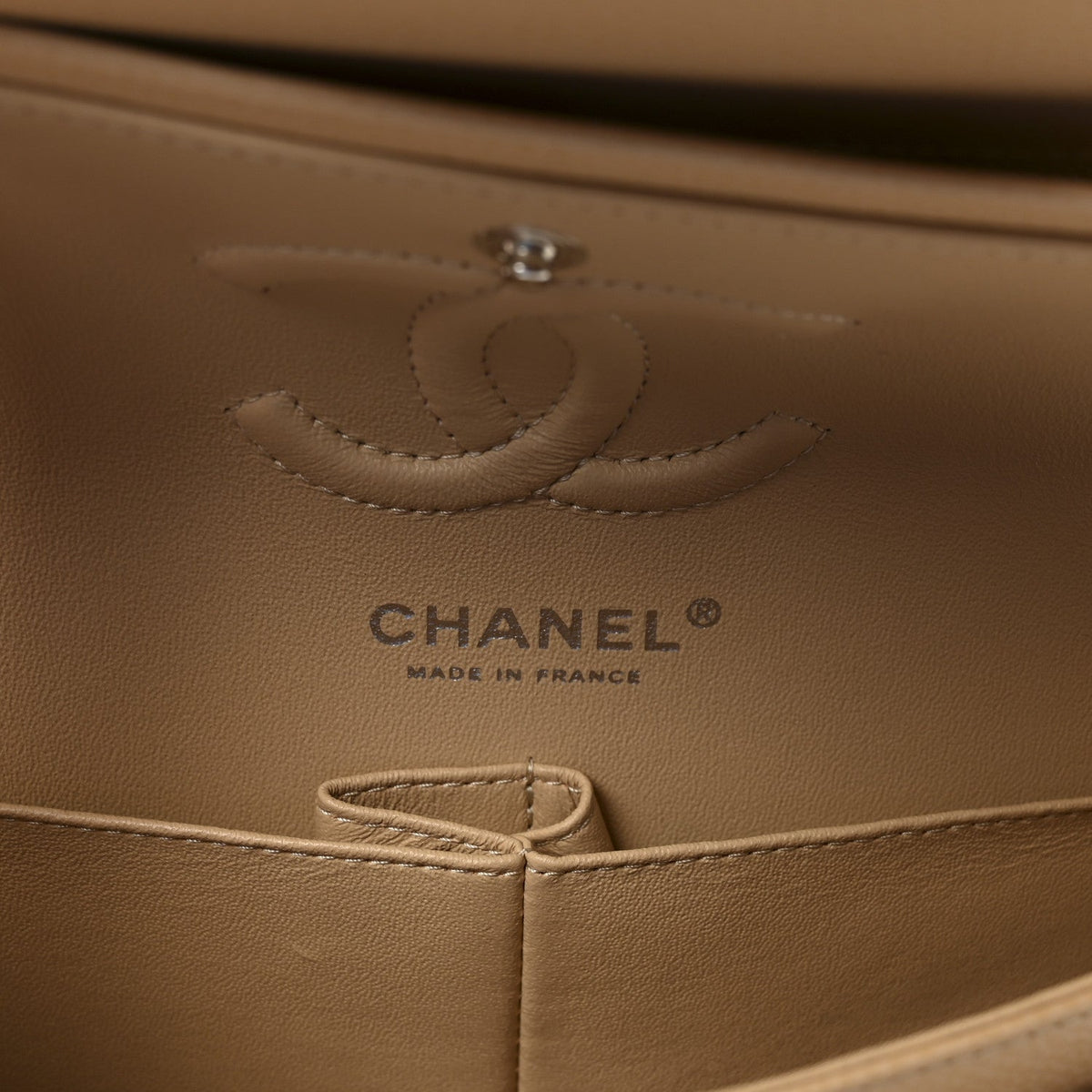 Caviar Quilted Small Double Flap Beige wholesalehk.shop