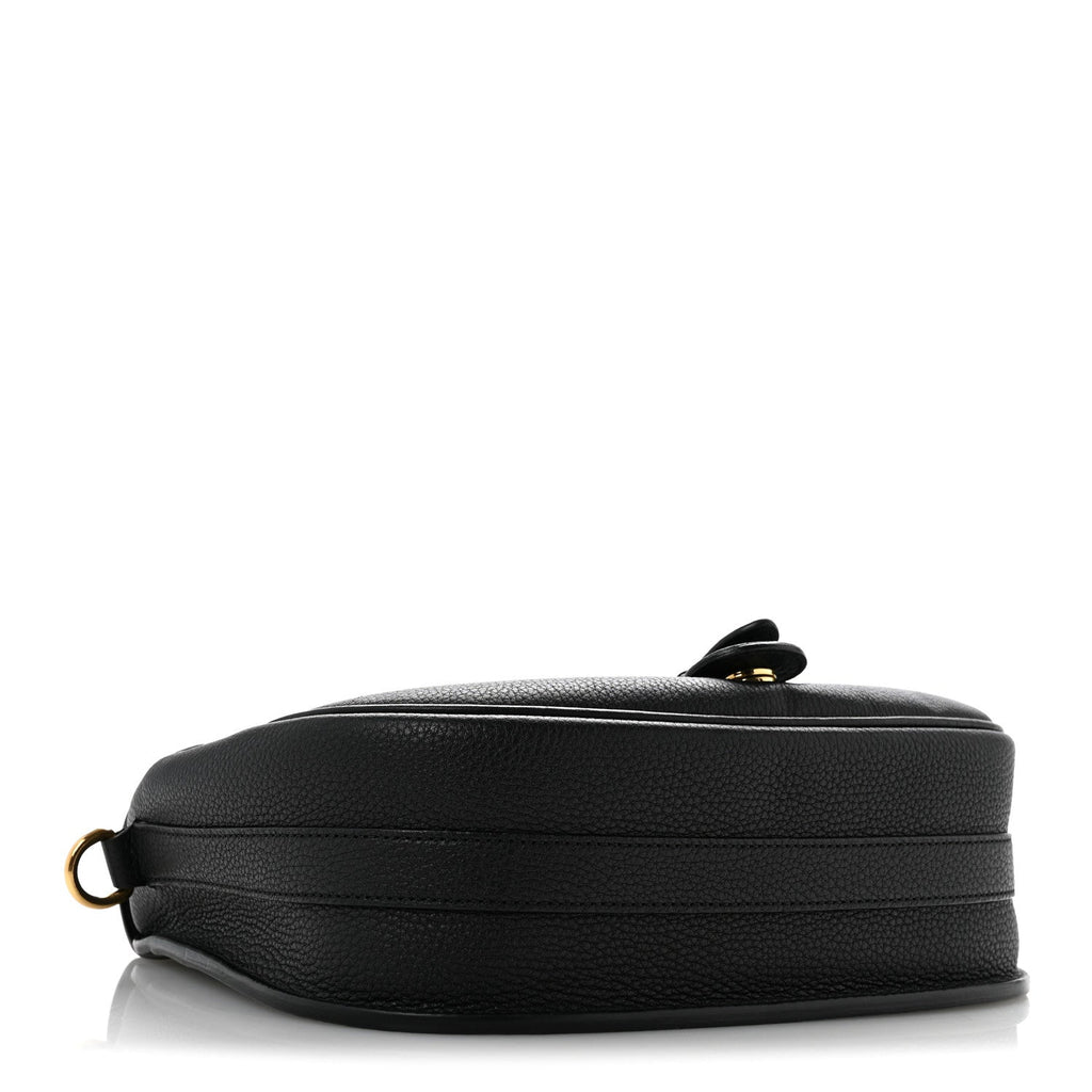 Grained Calfskin Large Bobby Flap Black wholesalehk.shop