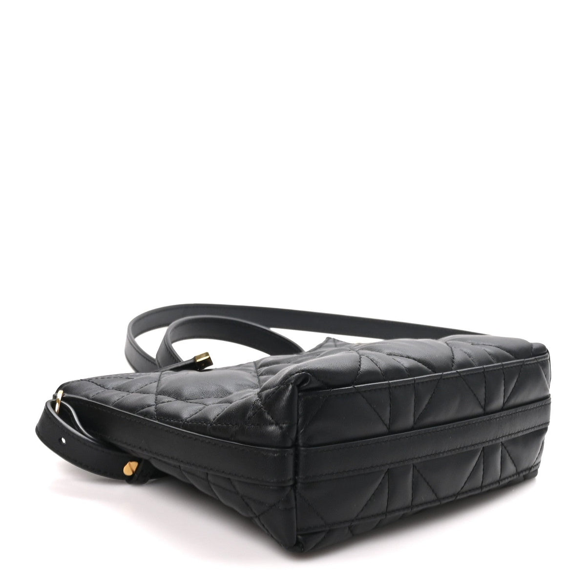 Calfskin Macrocannage Miss Caro Diorling Mini Bag with Chain Black wholesalehk.shop