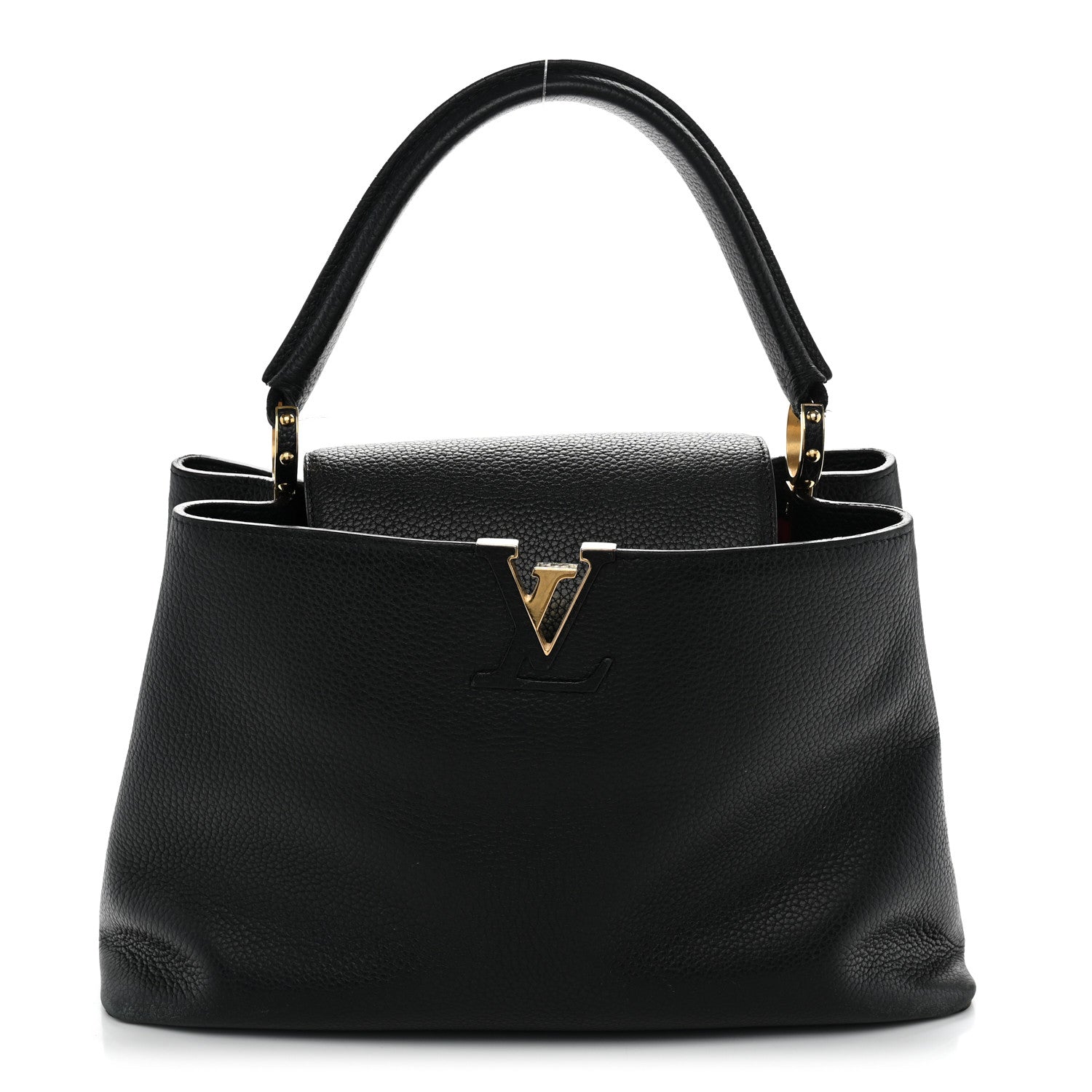 Taurillon Capucines MM Black Fuchsia £¨ Direct shipment via from wholesalehk.shop