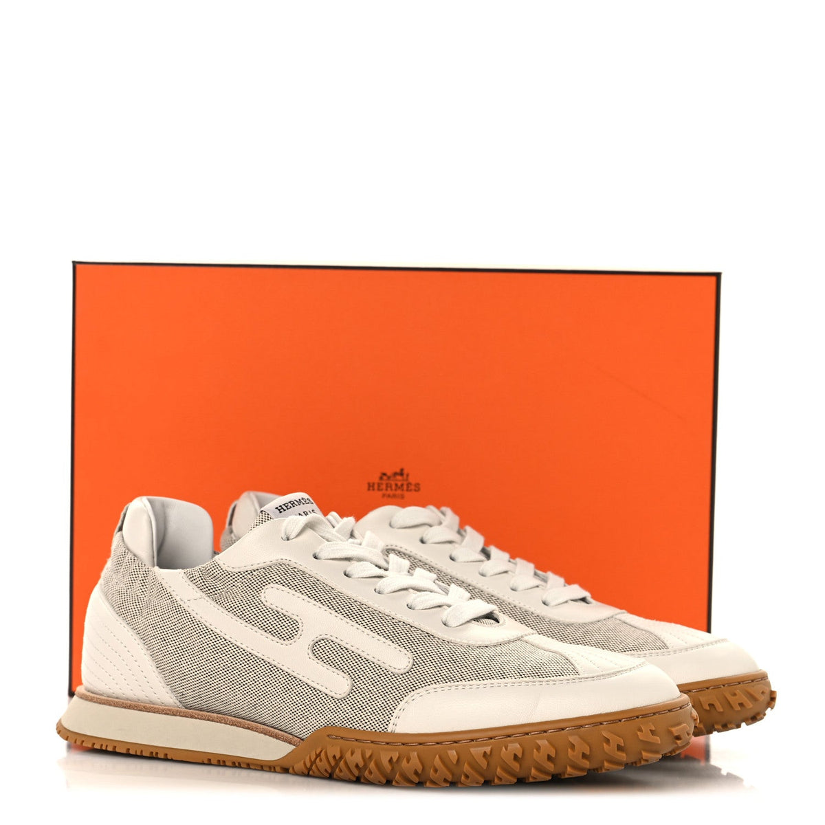 H Canvas Nappa Jet Sneakers 38.5 White Prunoir wholesalehk.shop