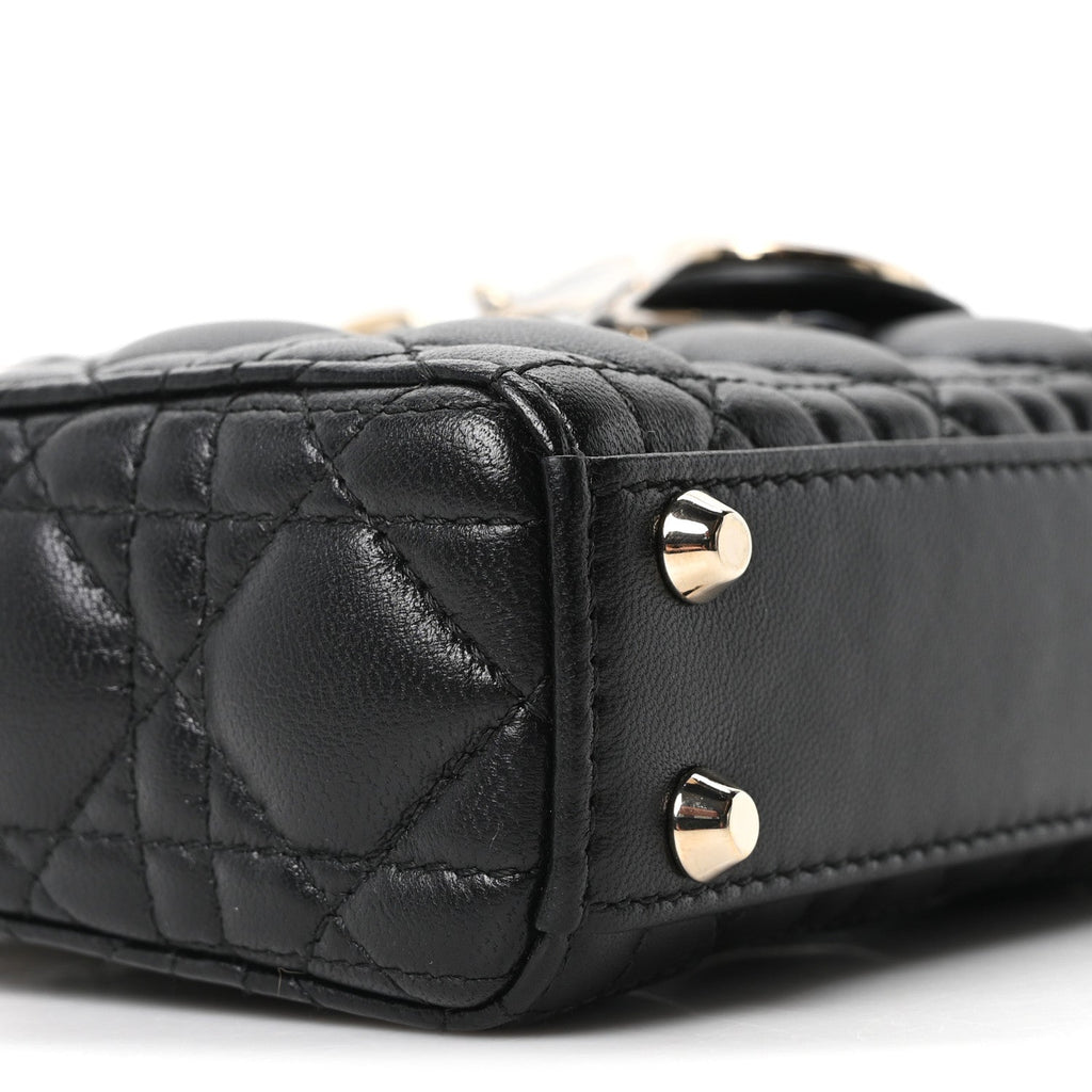 Lambskin Cannage Micro Lady Dior Black wholesalehk.shop