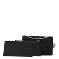 Satin Cannage Lady Dior Convertible Clutch Black wholesalehk.shop