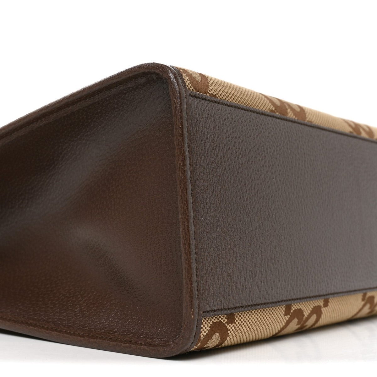 Monogram Jumbo GG Textured Dollar Calfskin Web Tote Bag Camel Ebony New Acero wholesalehk.shop
