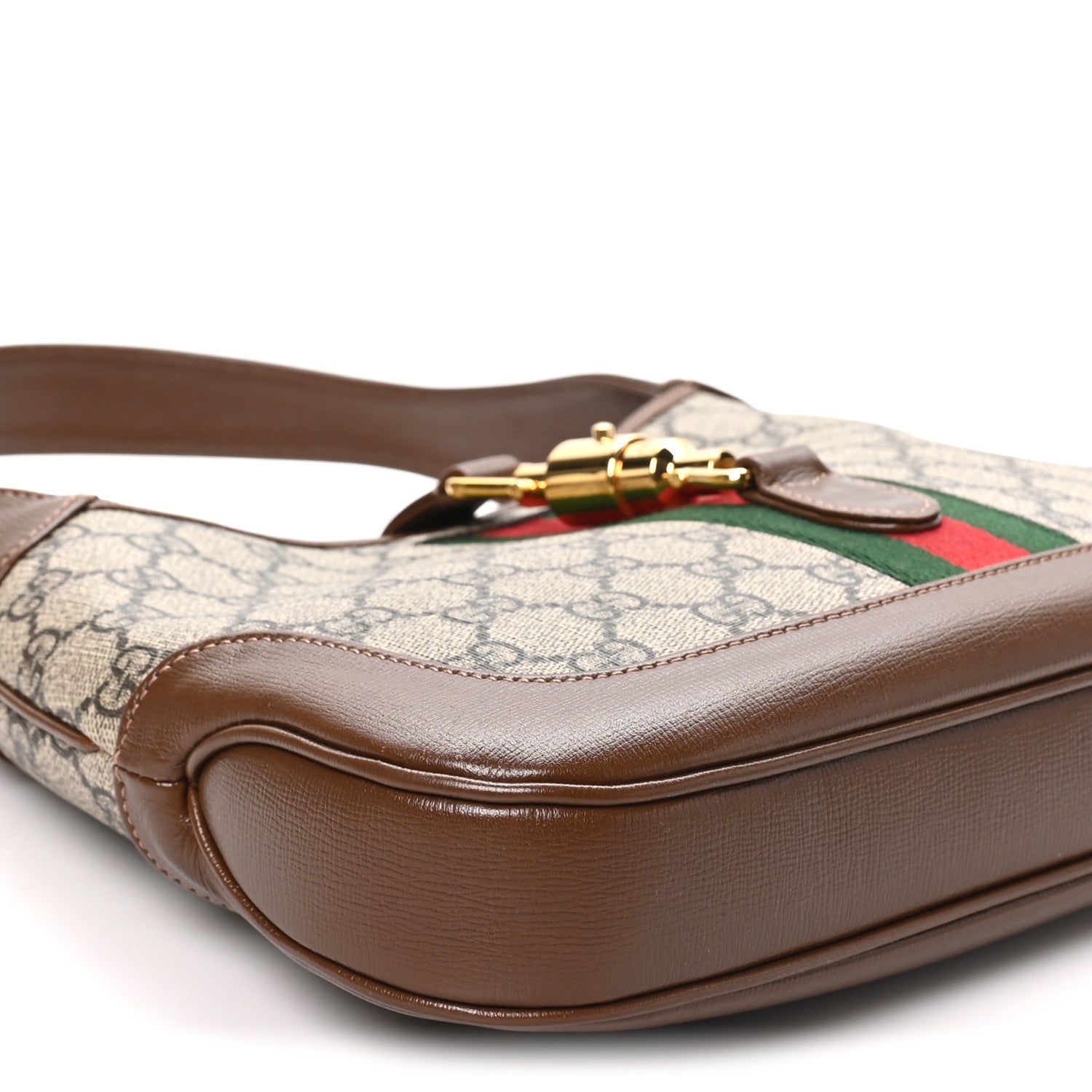 GG Supreme Monogram Azalea Calfskin Web Small Jackie 1961 Hobo Beige Ebony Brown Sugar £¨ Direct shipment via from wholesalehk.shop