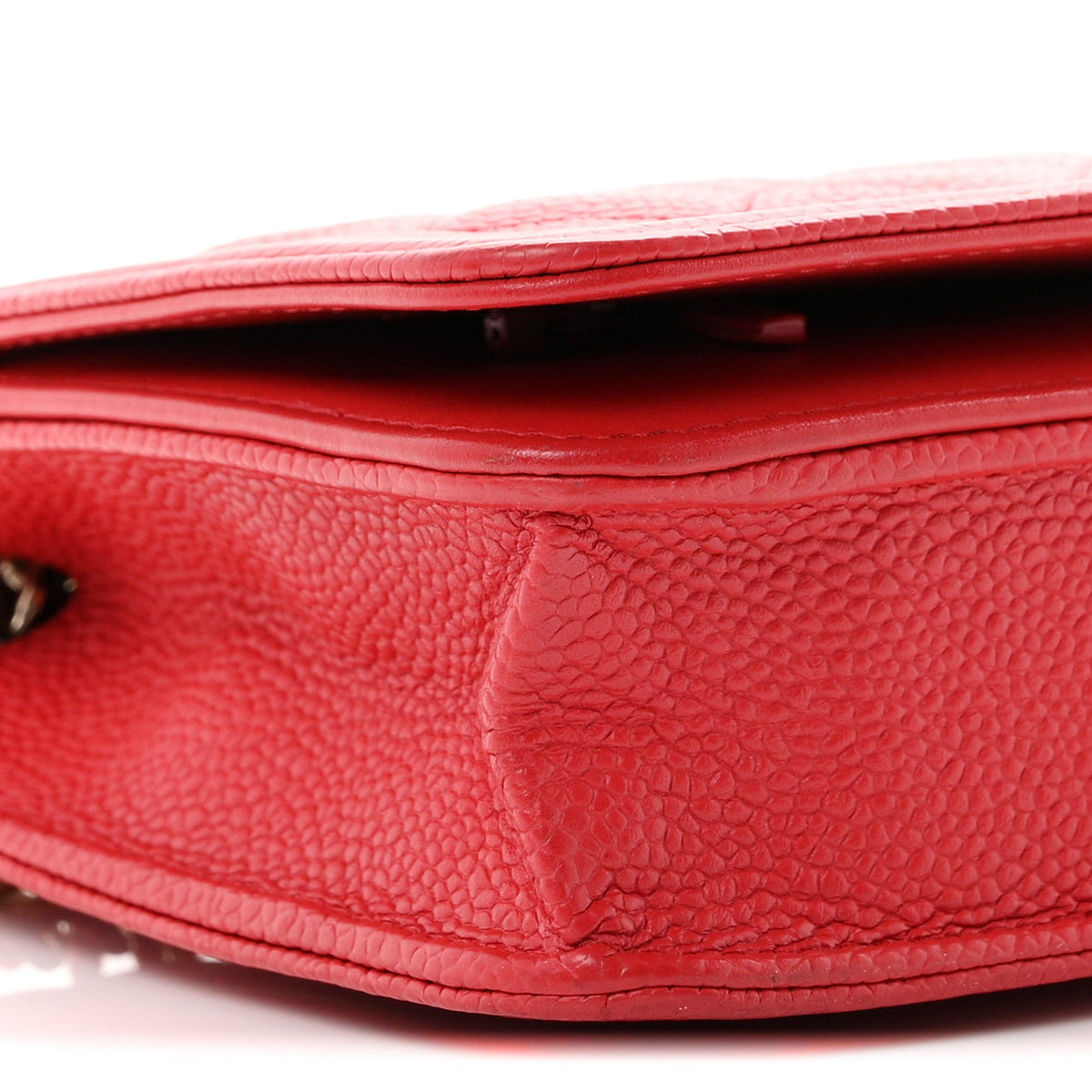 Caviar Quilted Boy Wallet On Chain WOC Red wholesalehk.shop