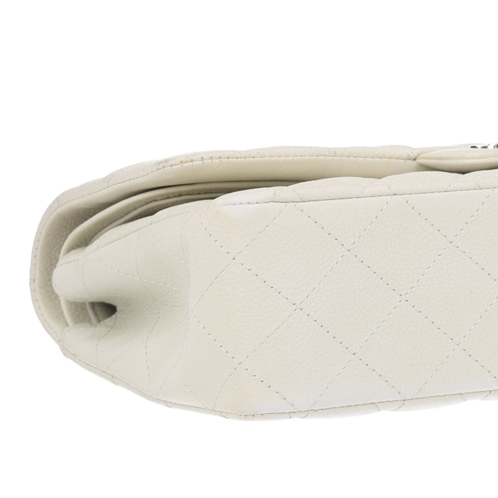 Caviar Quilted Medium Double Flap Light Green wholesalehk.shop