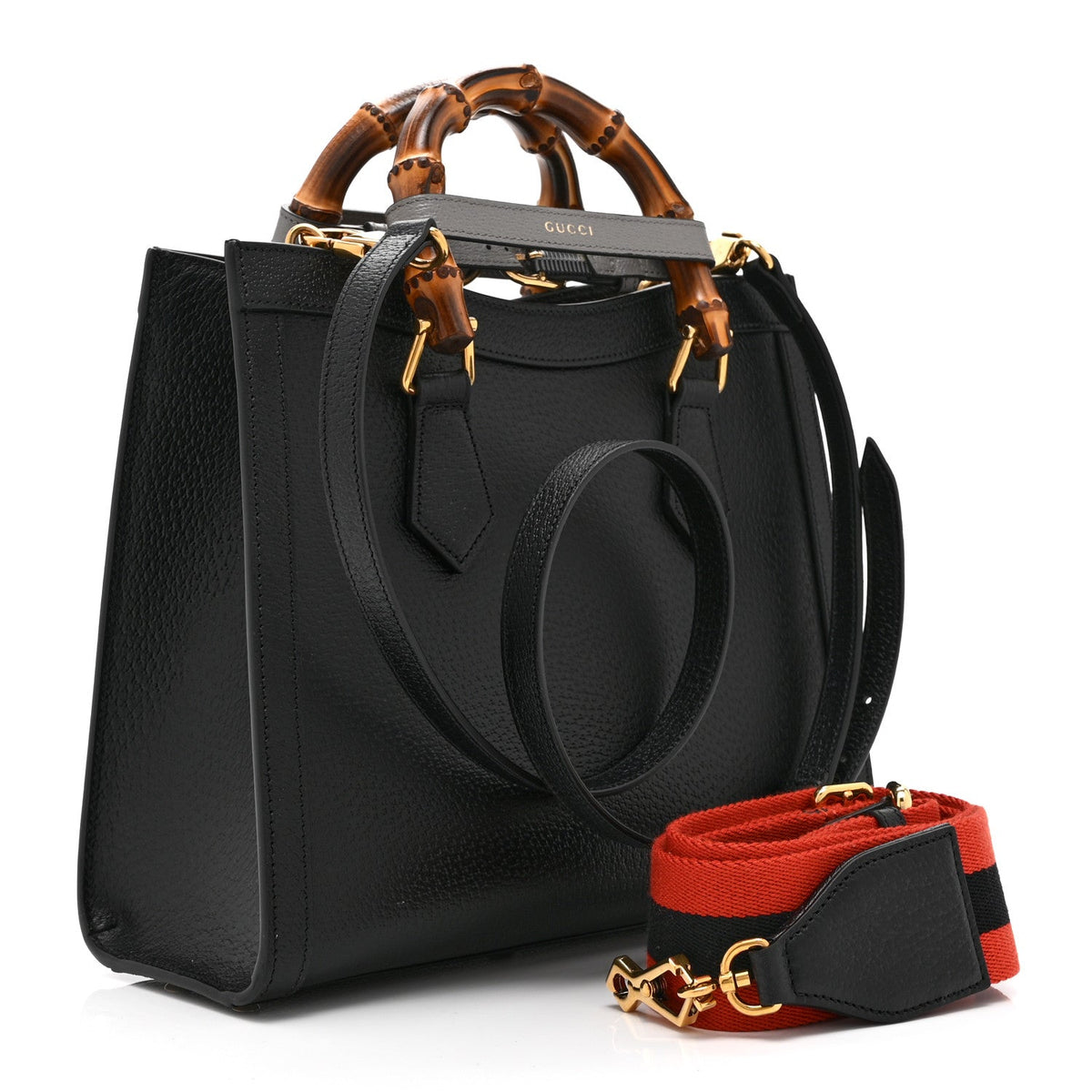 Textured Dollar Calfskin Web Small Diana Tote Bag Black Dusty Grey wholesalehk.shop