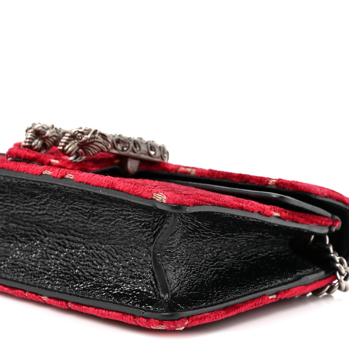 Velvet GG Monogram Super Mini Dionysus Shoulder Bag Red Cipria Black wholesalehk.shop