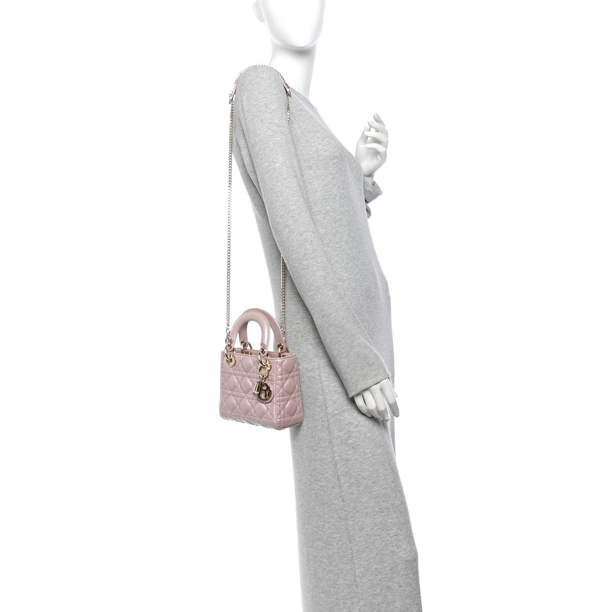 Metallic Lambskin Cannage Mini Lady Dior Lotus wholesalehk.shop