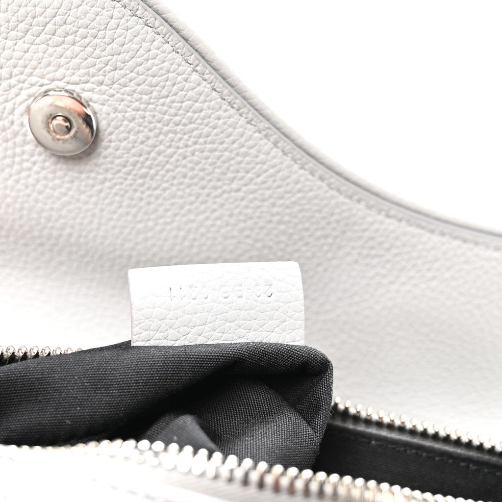 Grained Calfskin Mens Mini Saddle Bag Gray wholesalehk.shop