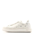 Calfskin Monogram Debossed Time Out Sneakers 38 White Silver £¨ Direct shipment via from wholesalehk.shop