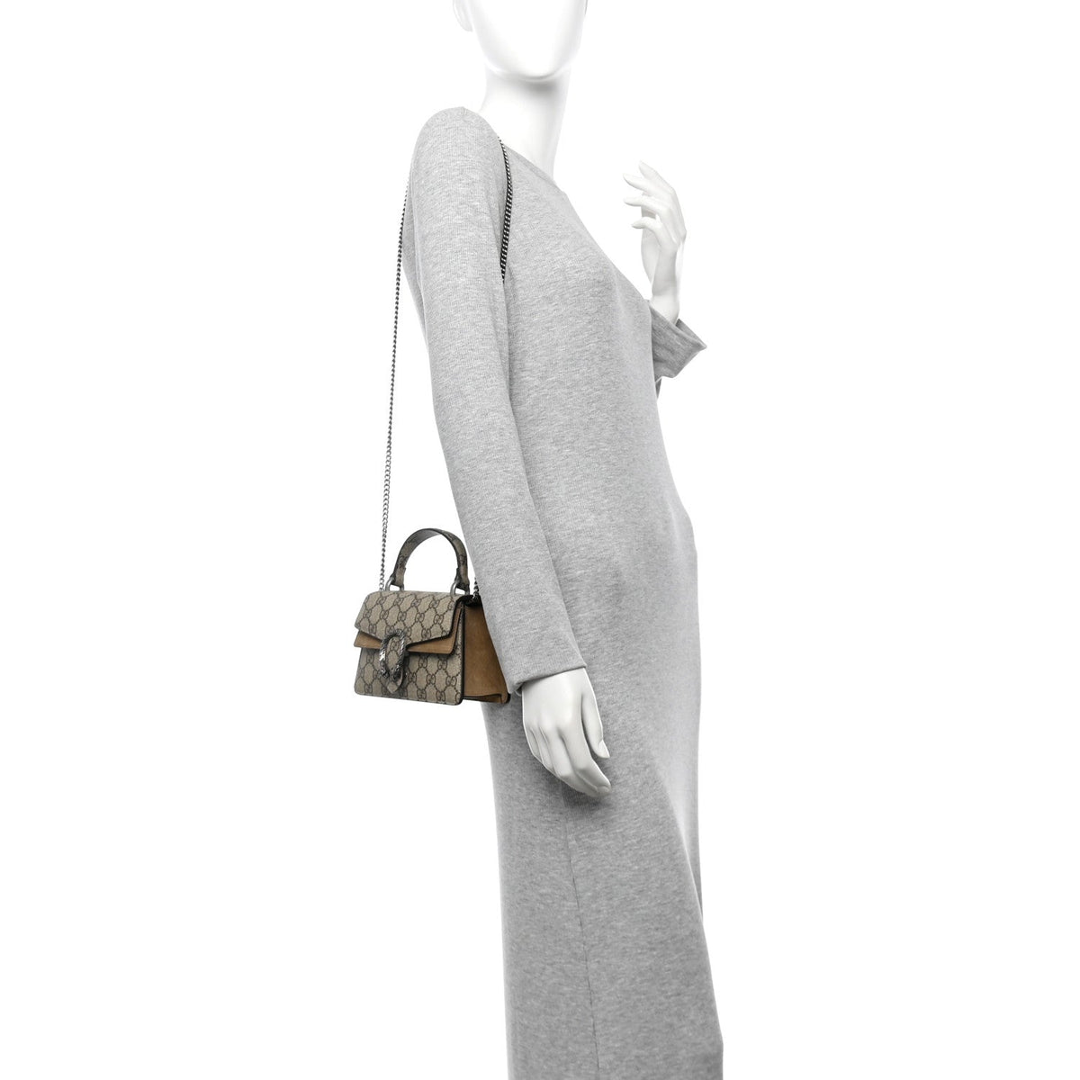 GG Supreme Monogram Mini Dionysus Top Handle Bag Taupe wholesalehk.shop