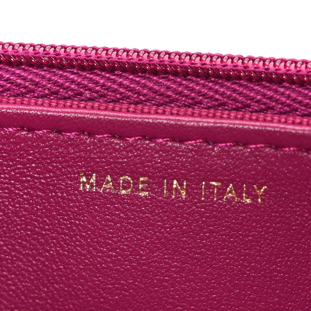 Tweed Quilted Wallet On Chain WOC Fuchsia Purple wholesalehk.shop