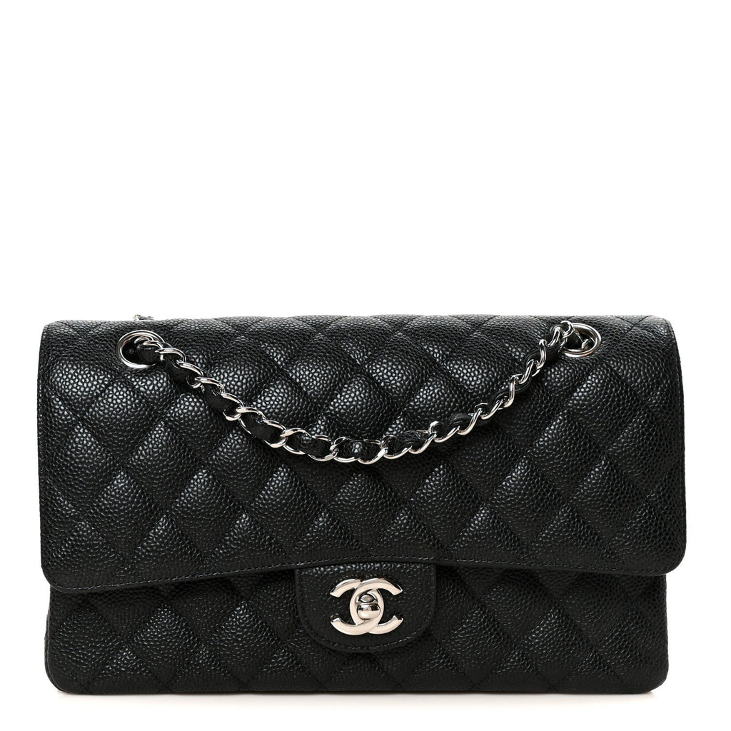 Caviar Quilted Medium Double Flap Black wholesalehk.shop