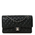 Caviar Quilted Medium Double Flap Black wholesalehk.shop