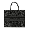 Canvas Mizza Embroidered Large Leopard Book Tote Grey £¨ Direct shipment via from wholesalehk.shop