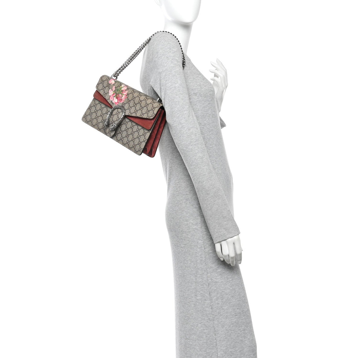 GG Supreme Monogram Blooms Small Dionysus Shoulder Bag Beige Multicolor Dry Rose wholesalehk.shop